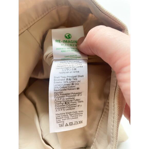 Women's J.Crew Tan Linen Blend Trouser Shorts Size 12 - Picture 3 of 8